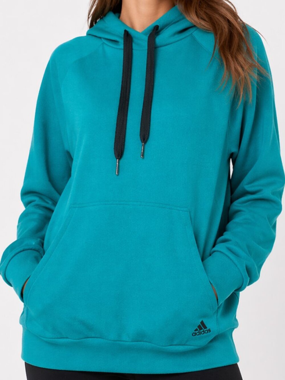 ADIDAS Microfleece Pullover Hoodie Teal XS